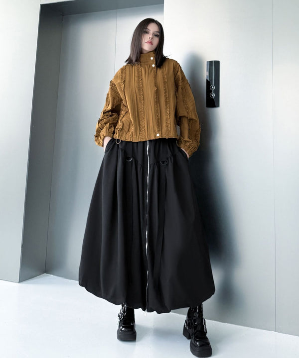 Front Zip Balloon Skirt